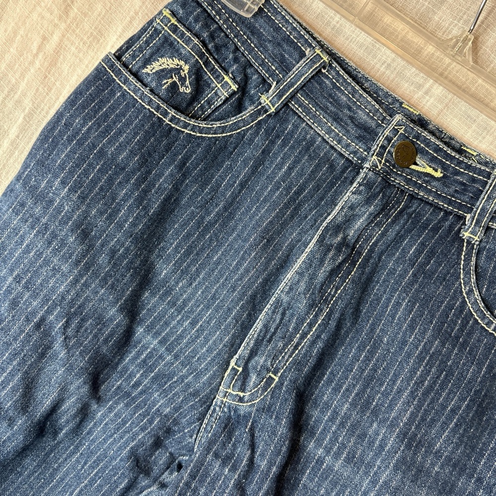 70’s Vintage Jordache Dark Blue Pin Striped Jeans